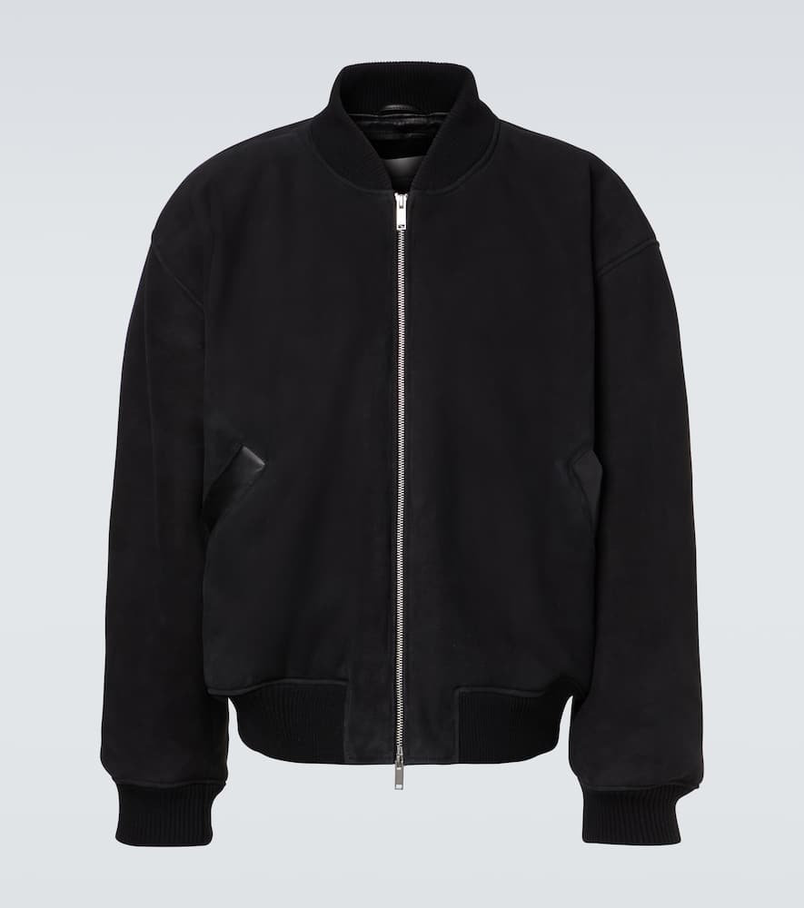 Studio Nicholson X Aaron Levine Berkeley Suede Bomber Jacket In Black