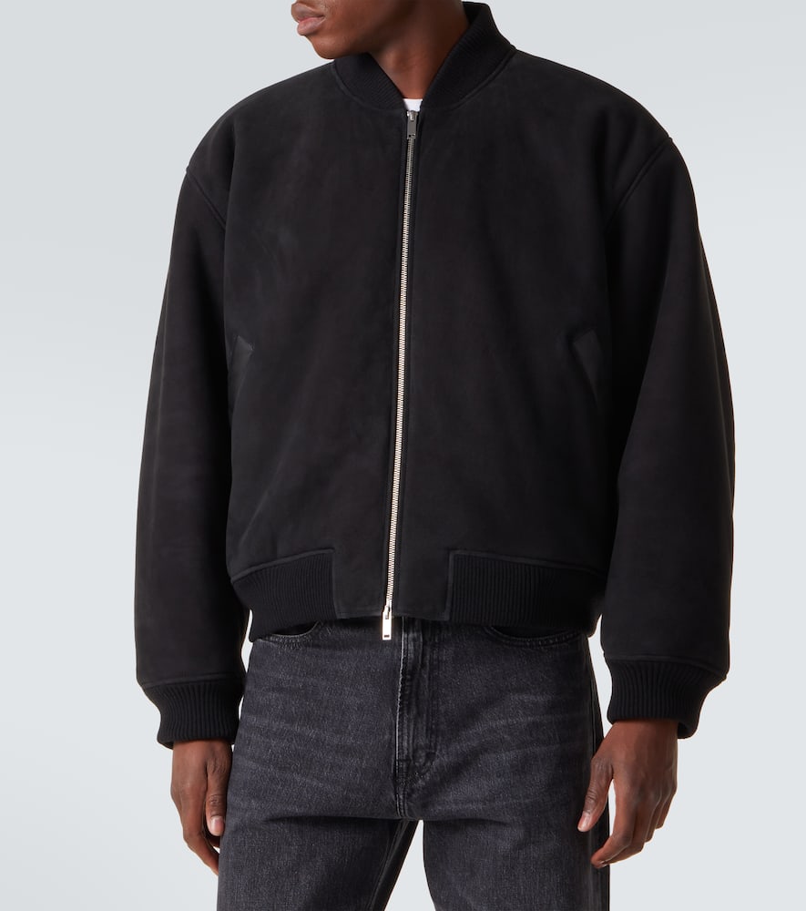 Studio Nicholson X Aaron Levine Berkeley Suede Bomber Jacket In Black