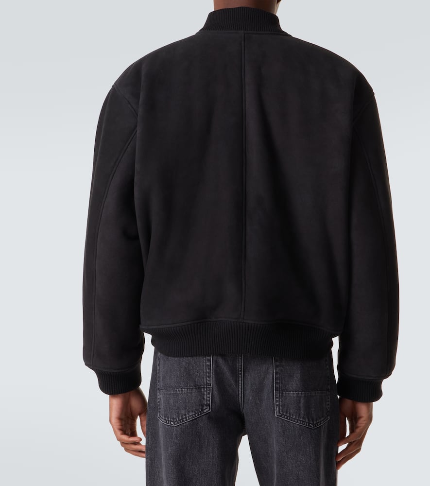 Studio Nicholson X Aaron Levine Berkeley Suede Bomber Jacket In Black