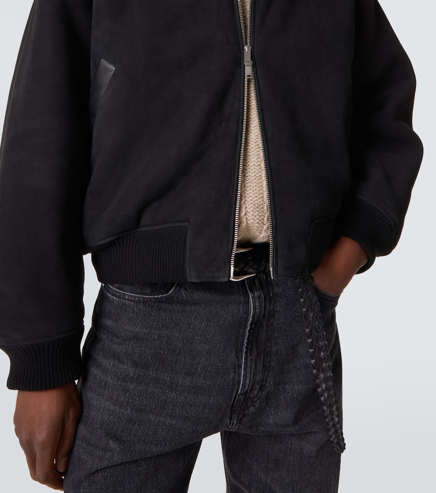 Studio Nicholson X Aaron Levine Berkeley Suede Bomber Jacket In Black