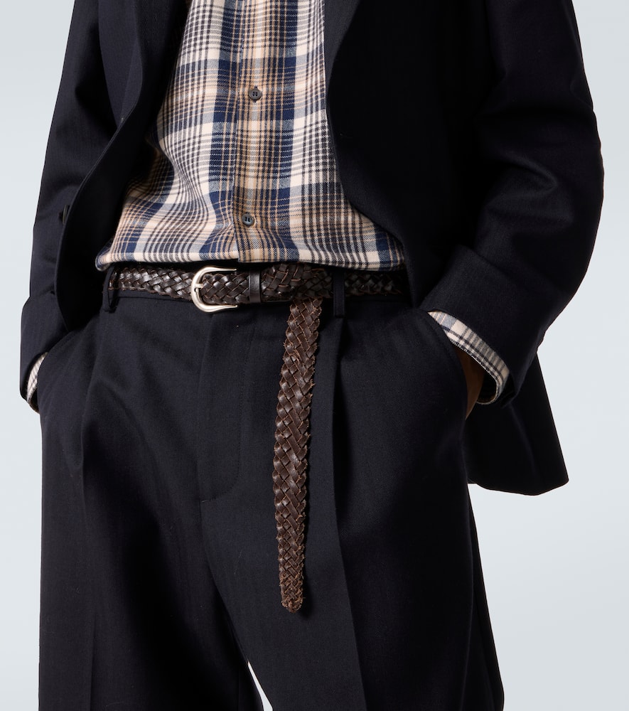 Studio Nicholson X Aaron Levine Braided Leather Belt In Brown