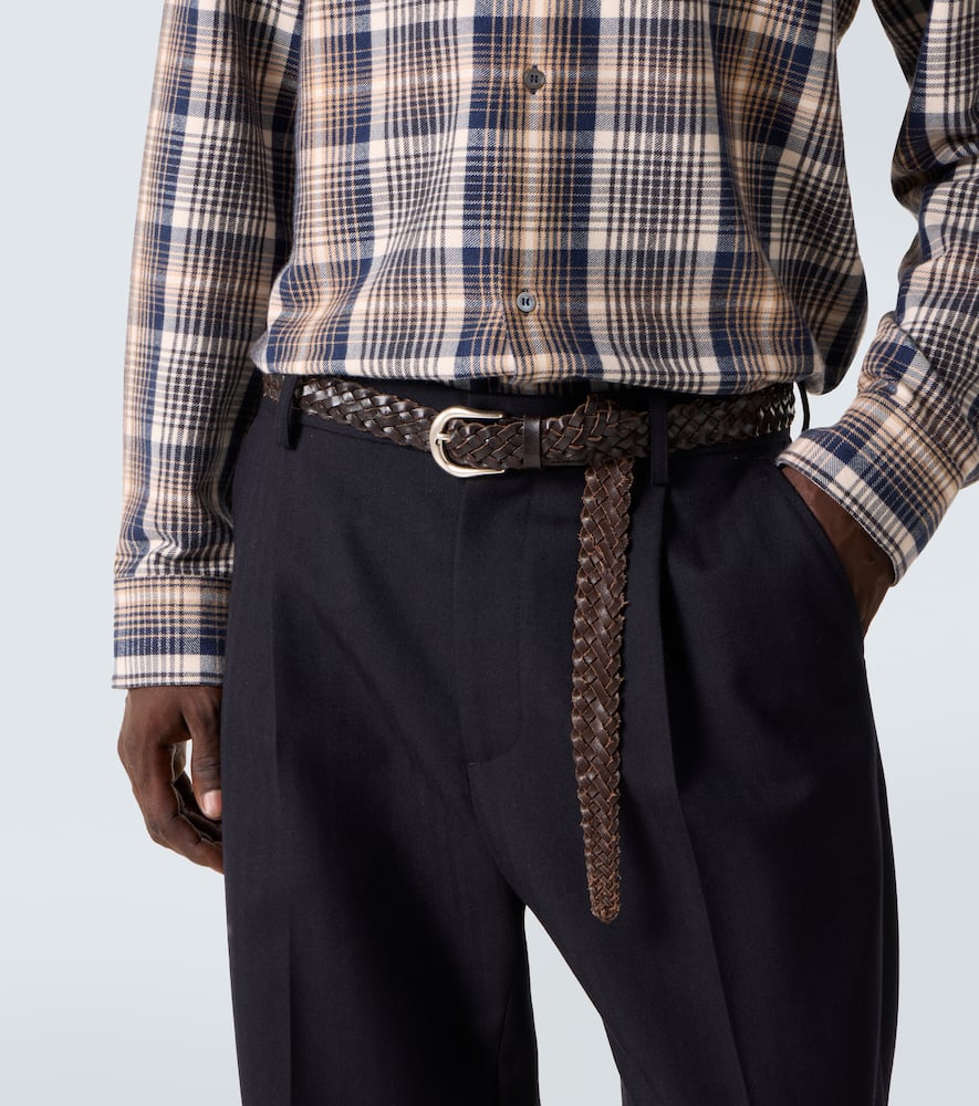 Studio Nicholson X Aaron Levine Braided Leather Belt In Brown