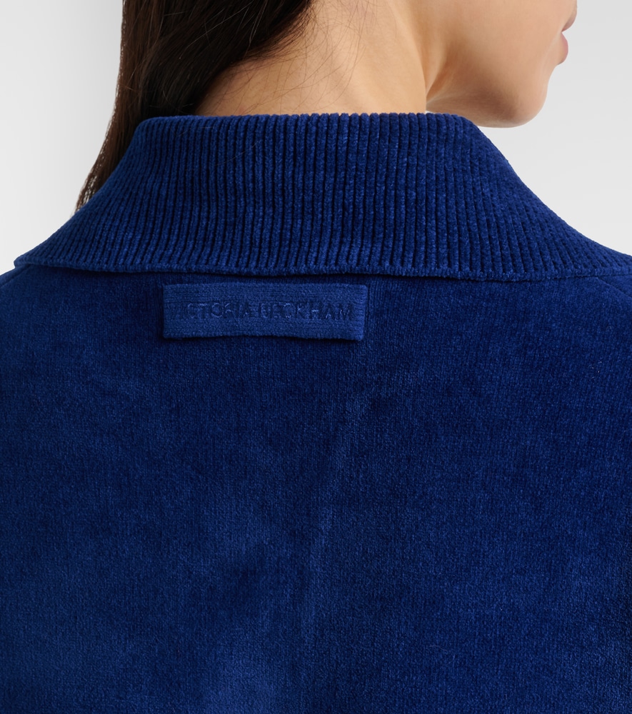  Victoria Beckham Victoria Beckham Cropped Cotton-blend Velvet Sweatshirt 