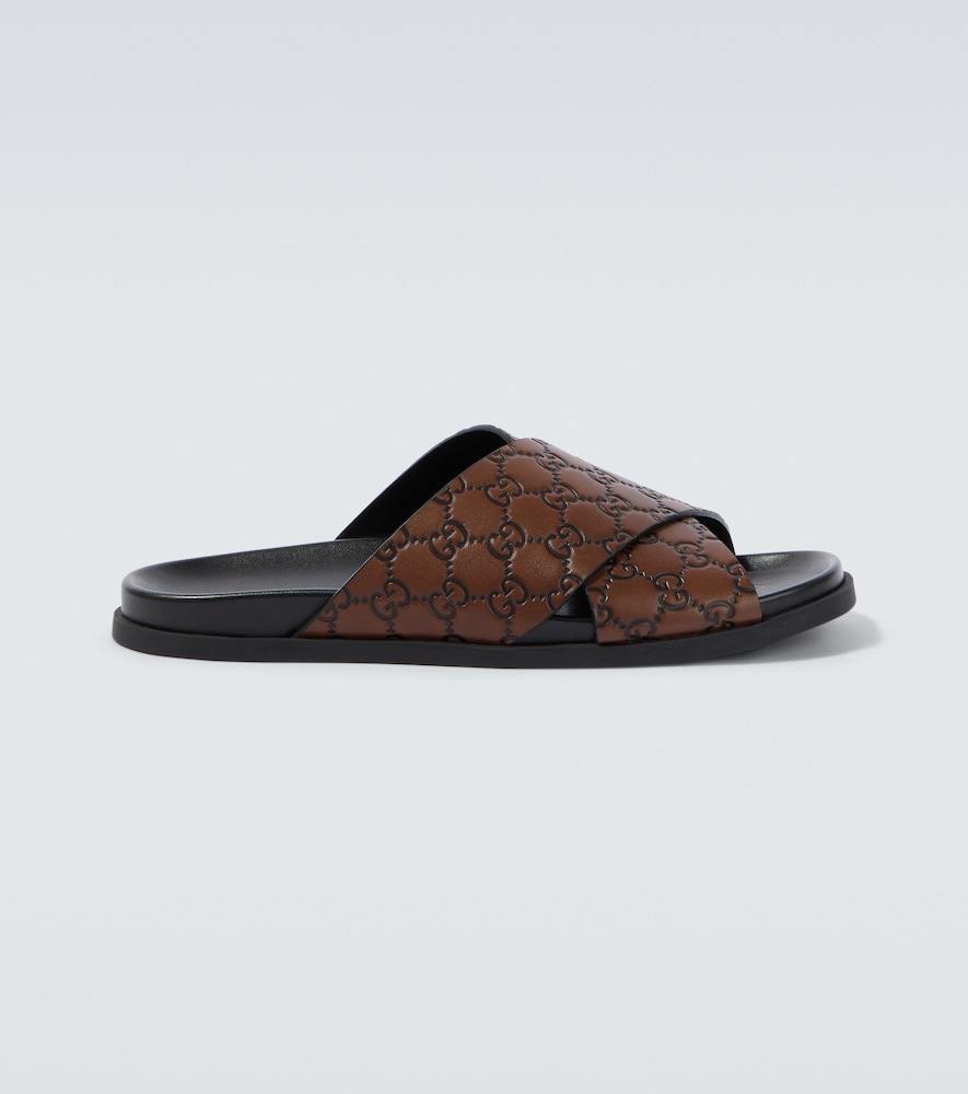 Gucci GG leather slides