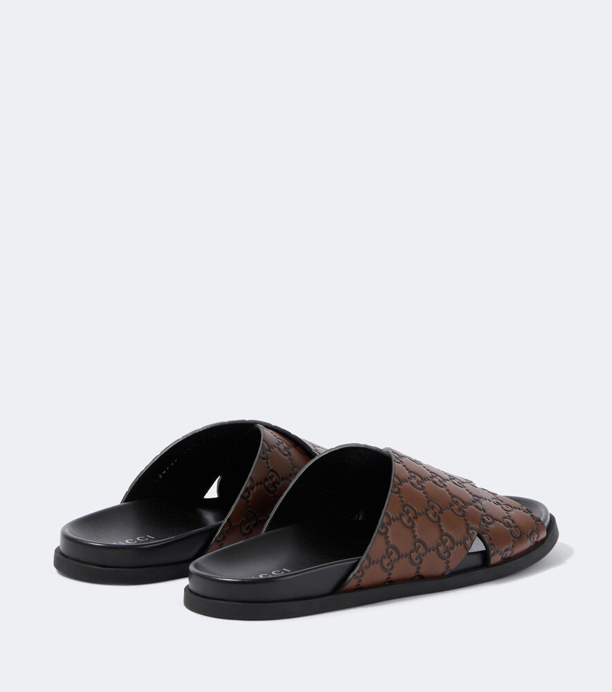  Gucci Gucci Gg Leather Slides 