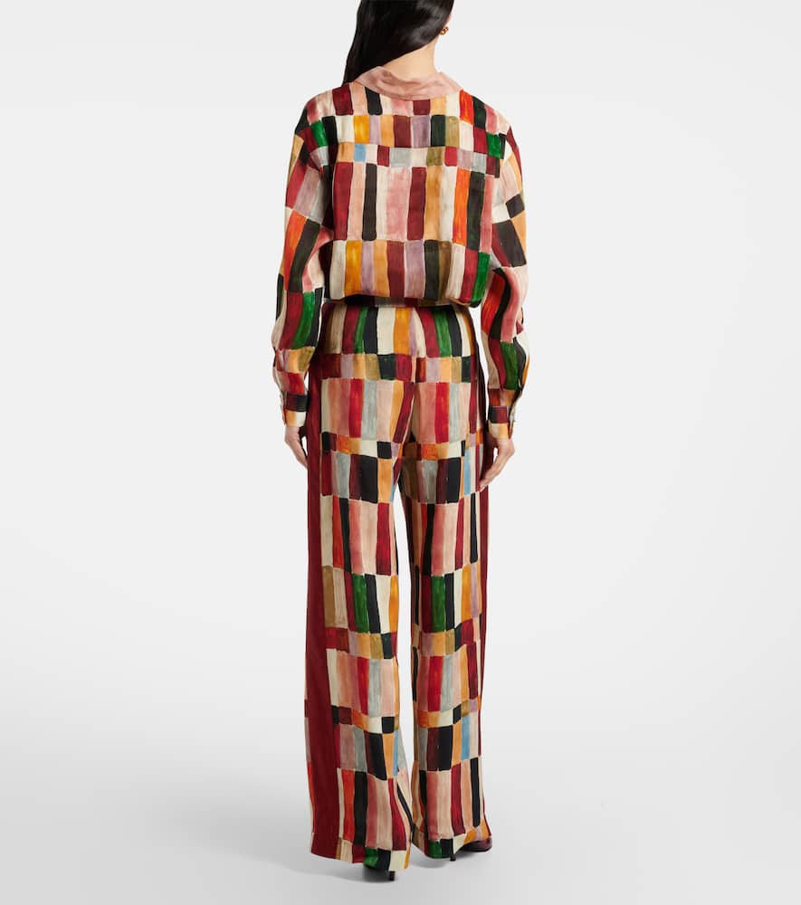 Alemais Alémais X Lrnce Marjorelle Printed Linen And Silk Palazzo Pants In Multi