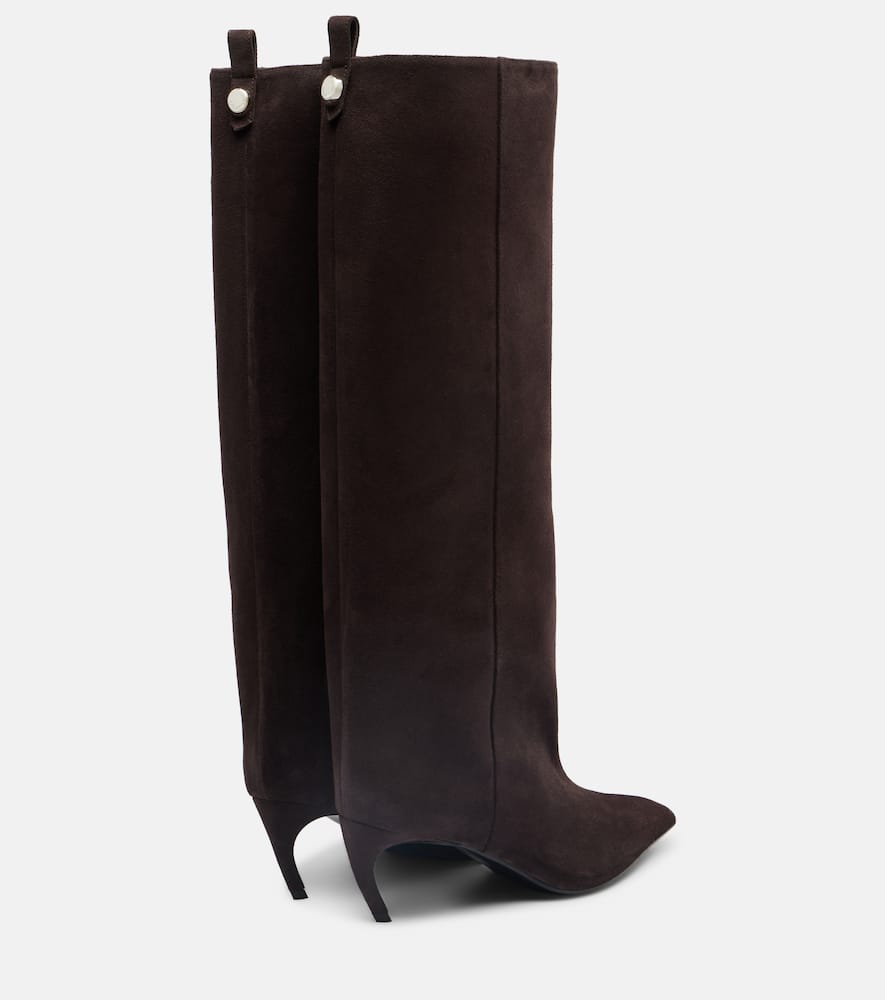 Attico Lea 65 Suede Knee-high Boots In Brown