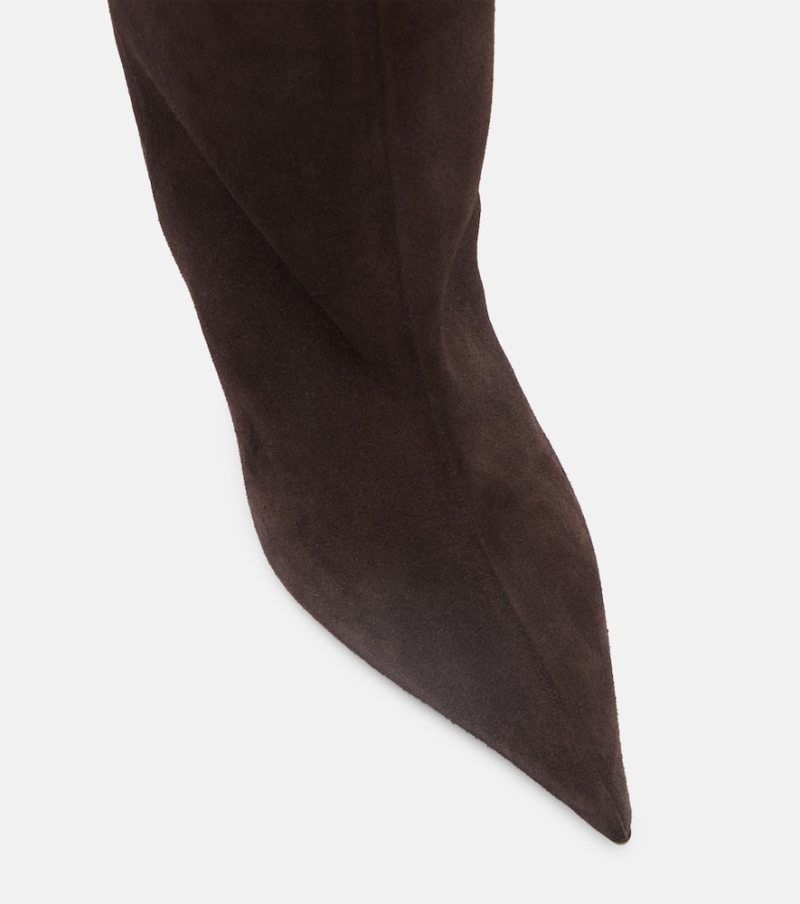 Attico Lea 65 Suede Knee-high Boots In Brown