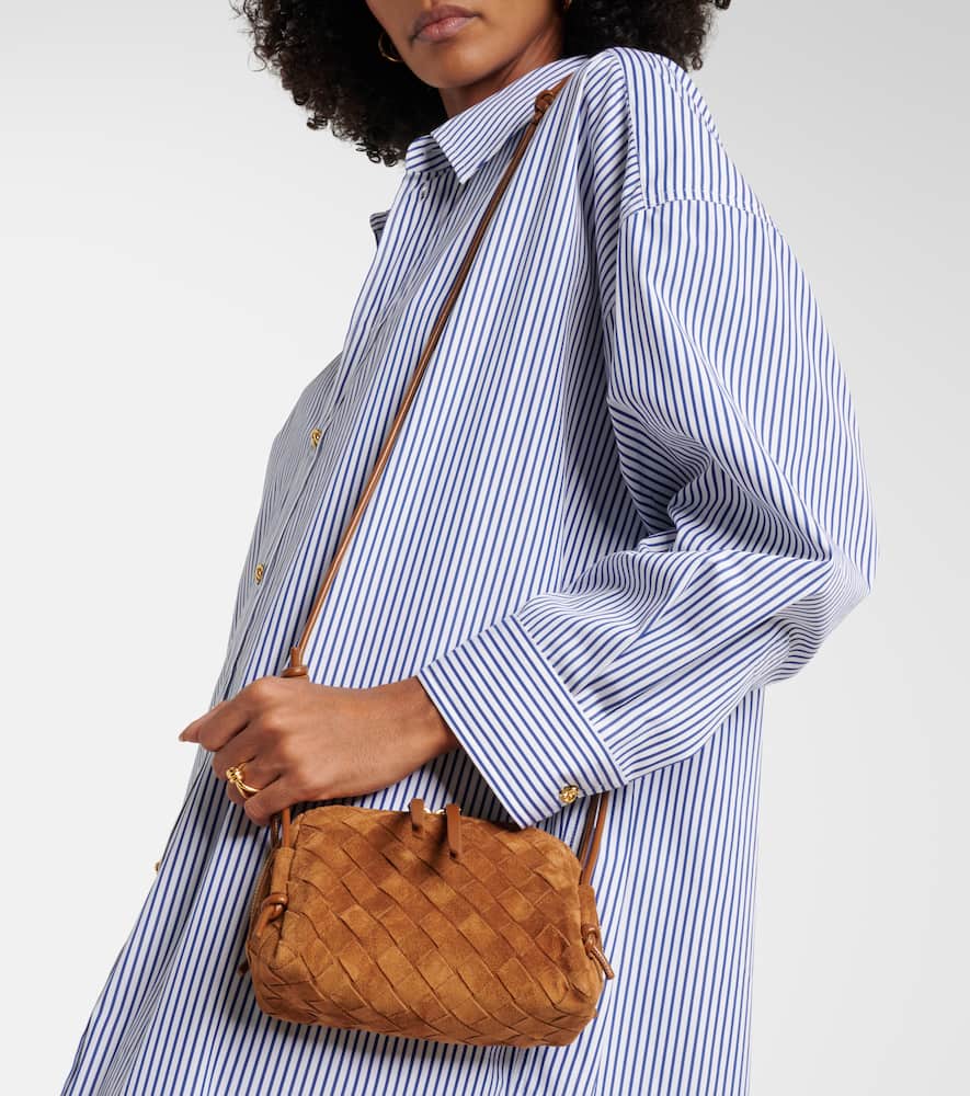 Bottega Veneta Concert Mini Suede Crossbody Bag In Brown