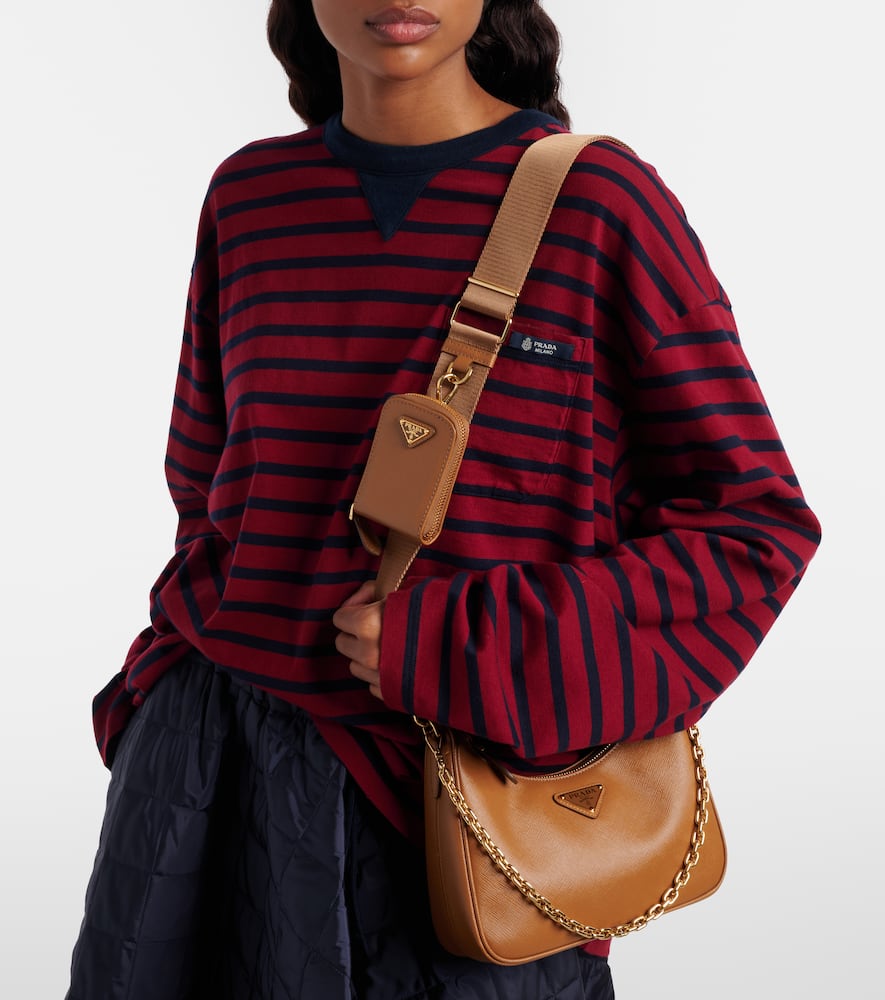 Prada Re-edition 2005 Small Leather Shoulder Bag In Sand