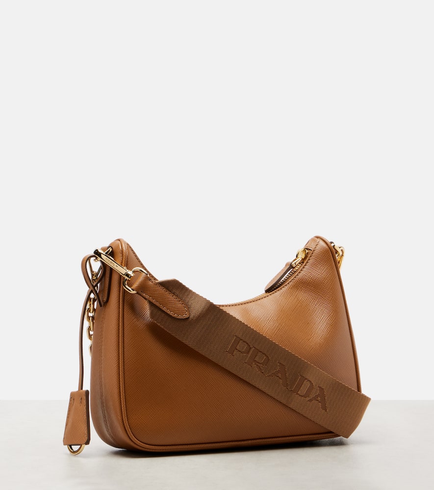 Prada Re-edition 2005 Small Leather Shoulder Bag In Sand