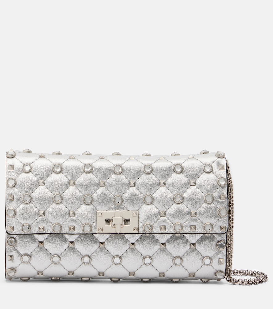 Valentino Garavani Rockstud Spike metallic leather shoulder bag