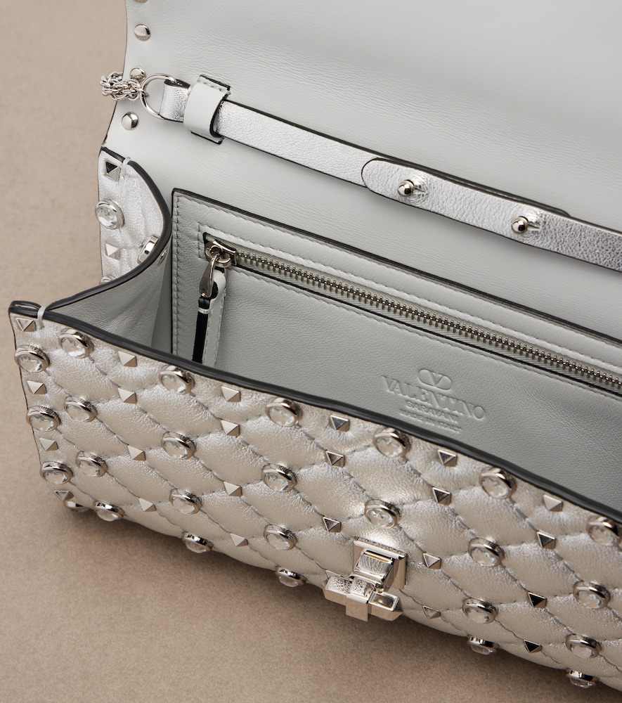 Valentino Garavani Valentino Garavani Rockstud Spike Metallic Leather Shoulder Bag 