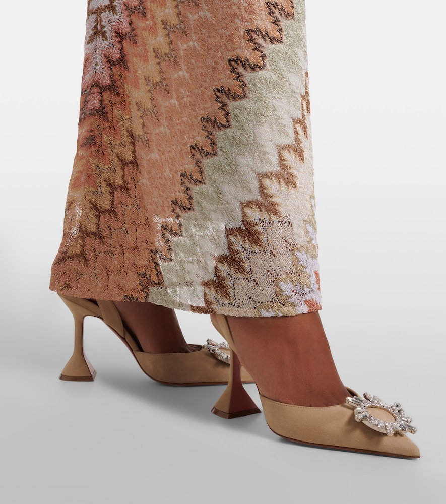 Amina Muaddi Begum embellished suede slingback pumps