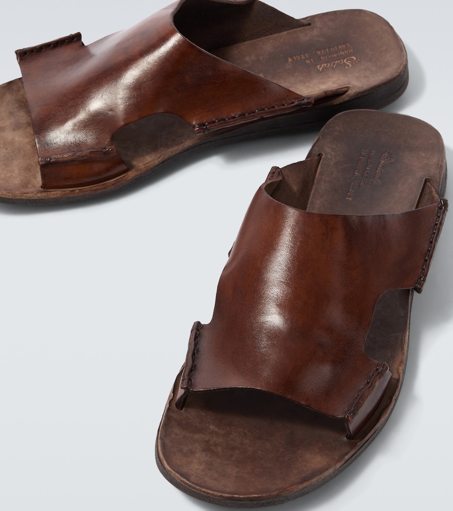  Sabah Sabah Lido Leather Slides 