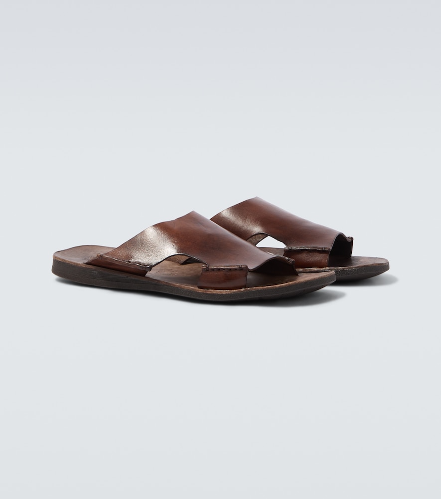  Sabah Sabah Lido Leather Slides 