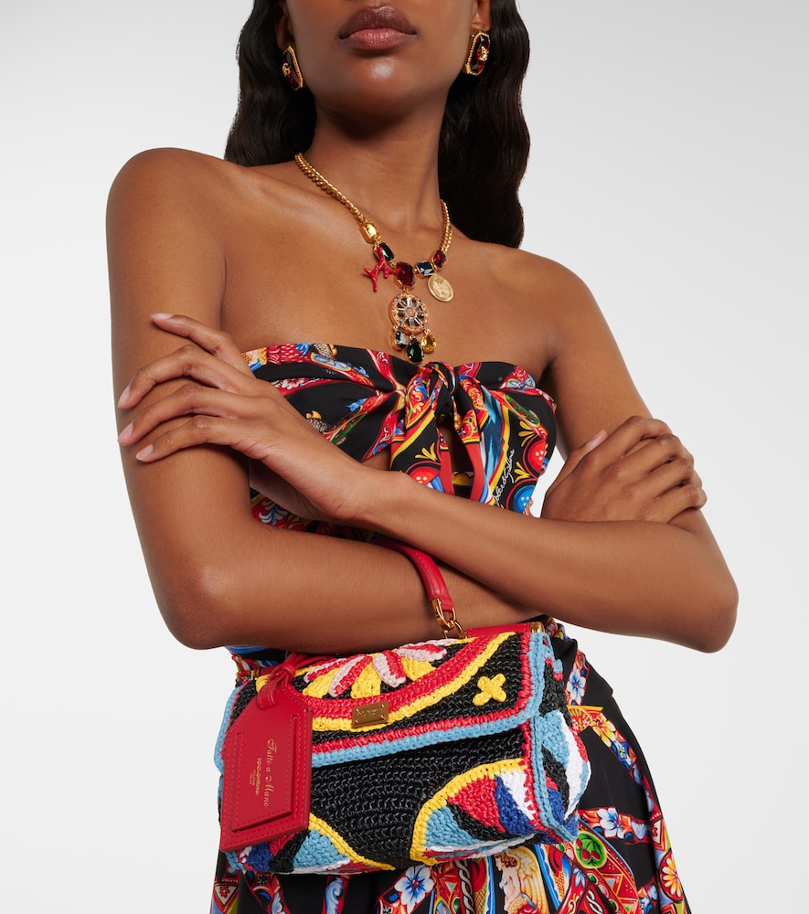 Dolce & Gabbana My Sicily Mini crochet top-handle bag
