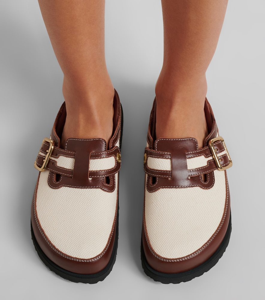 1774 Boston Leather-Trimmed Woven Clogs