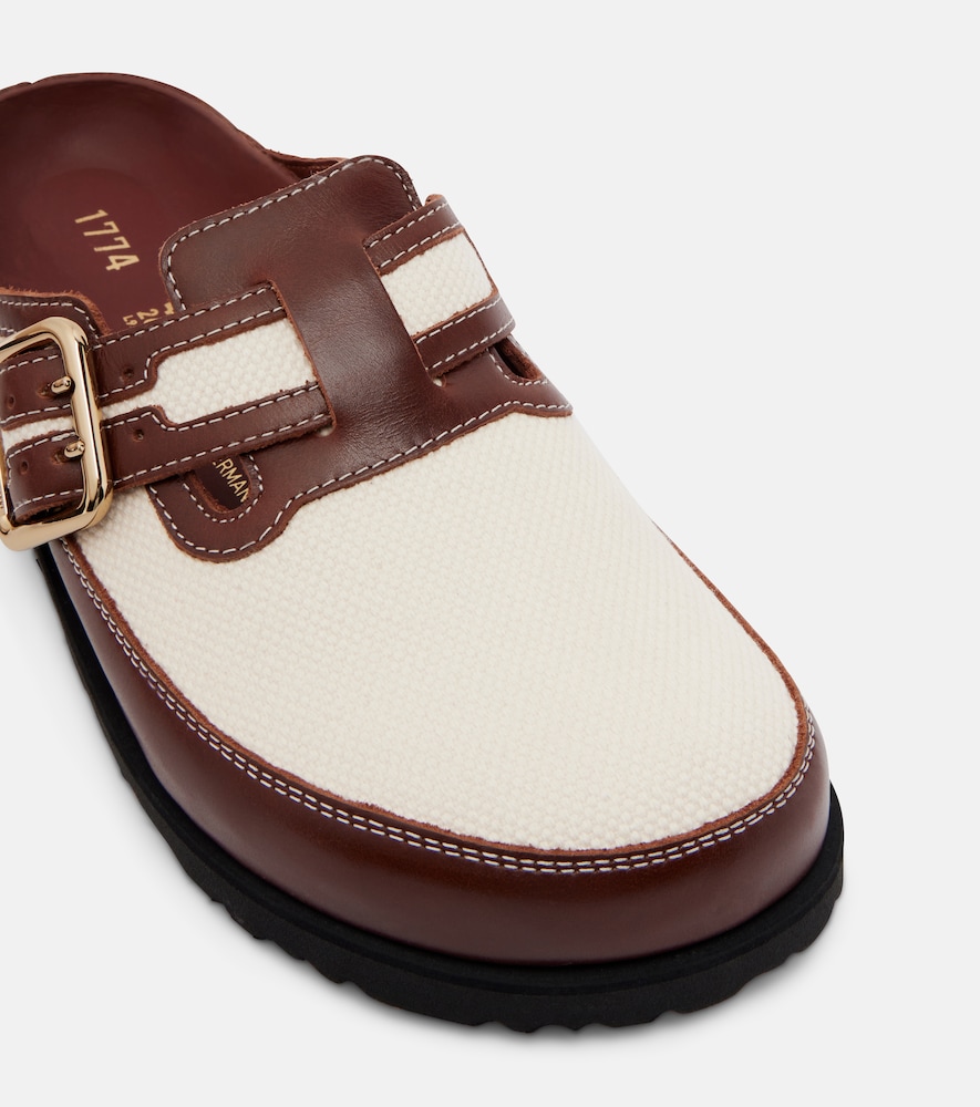 1774 Boston Leather-Trimmed Woven Clogs