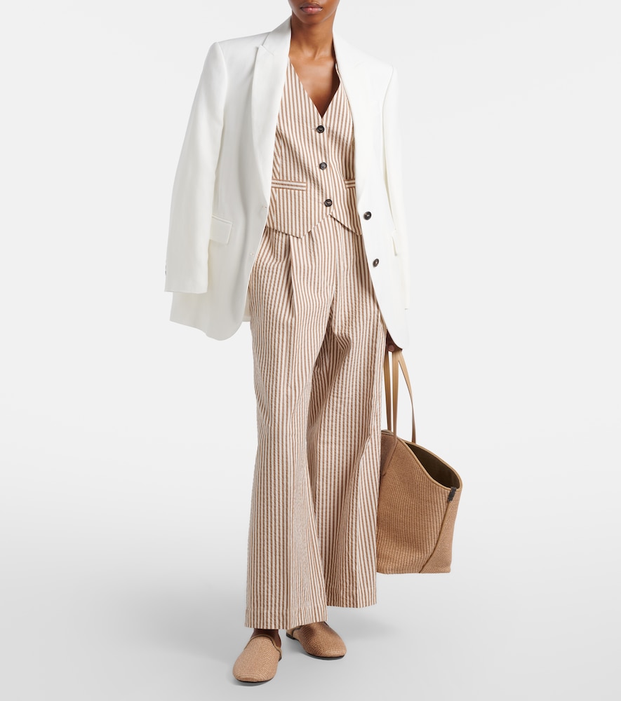  Brunello Cucinelli Brunello Cucinelli Striped Cotton-blend Vest 