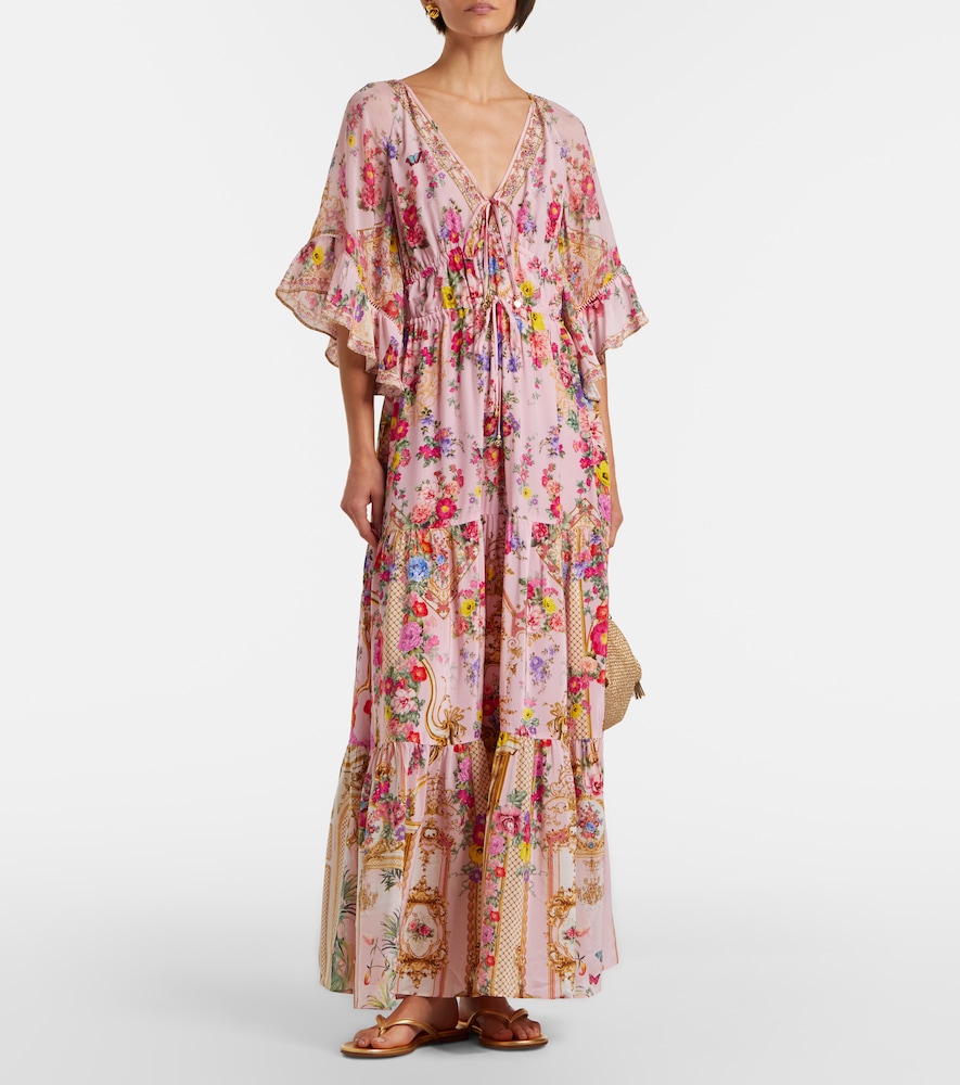  Camilla Camilla Maxikleid Aus Seide Mit Floralem Motiv 
