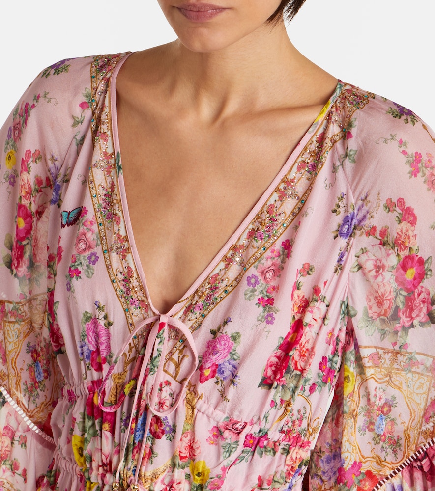  Camilla Camilla Maxikleid Aus Seide Mit Floralem Motiv 