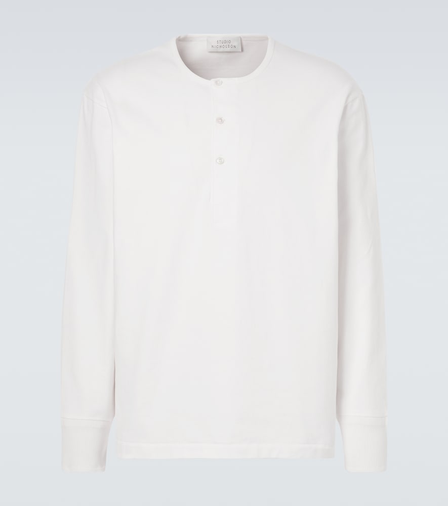 Studio Nicholson Men's White Kuyto Cotton Jersey Henley Shirt UK Size 46 - Mytheresa