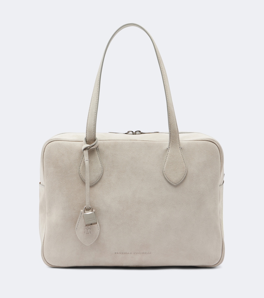 Schultertasche aus Veloursleder