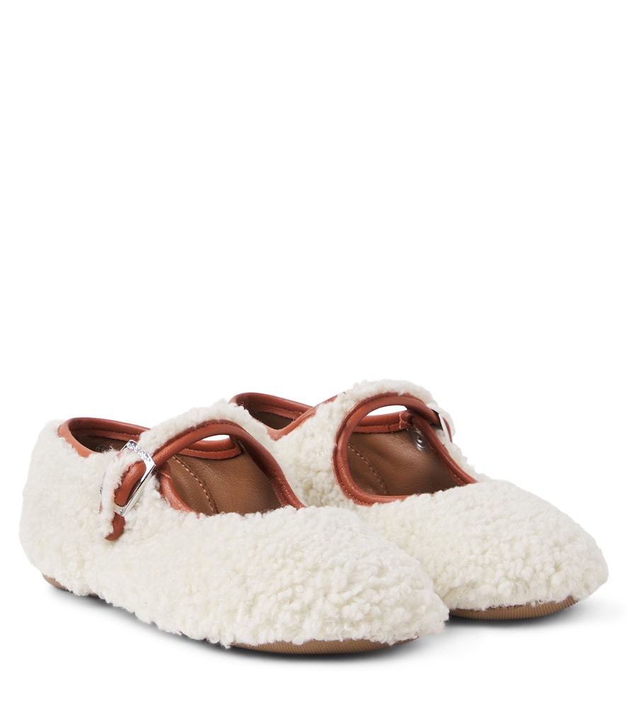PèPè Ballerinas aus Shearling mit Leder