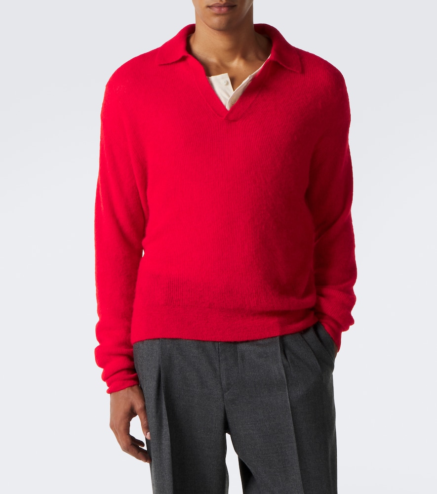 Alpaca-Blend Polo Sweater