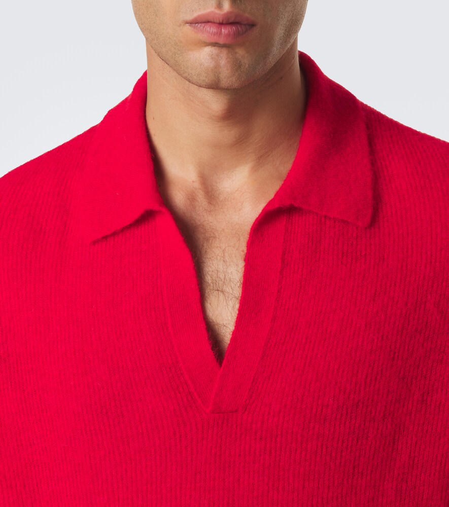 Alpaca-Blend Polo Sweater