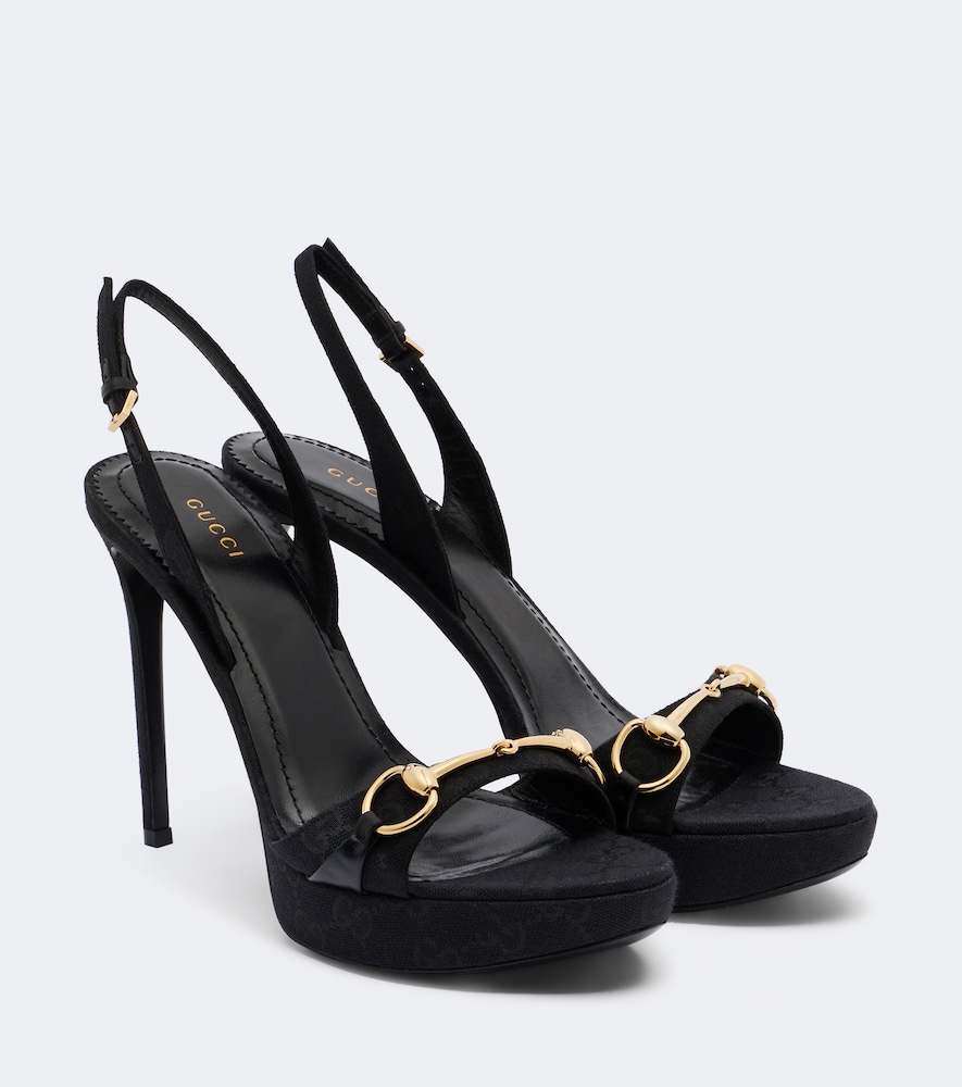 Sandali slingback Donna in canvas GG