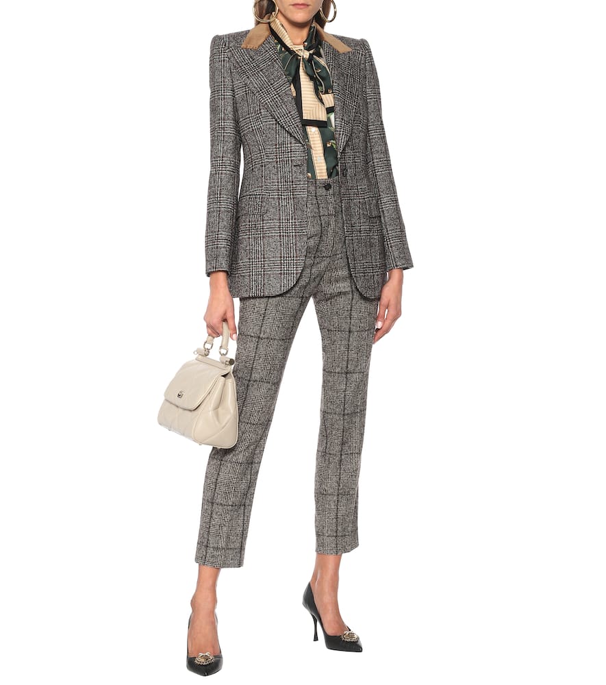 DOLCE & GABBANA PRINTED TIE-NECK SILK TWILL BLOUSE,P00517799