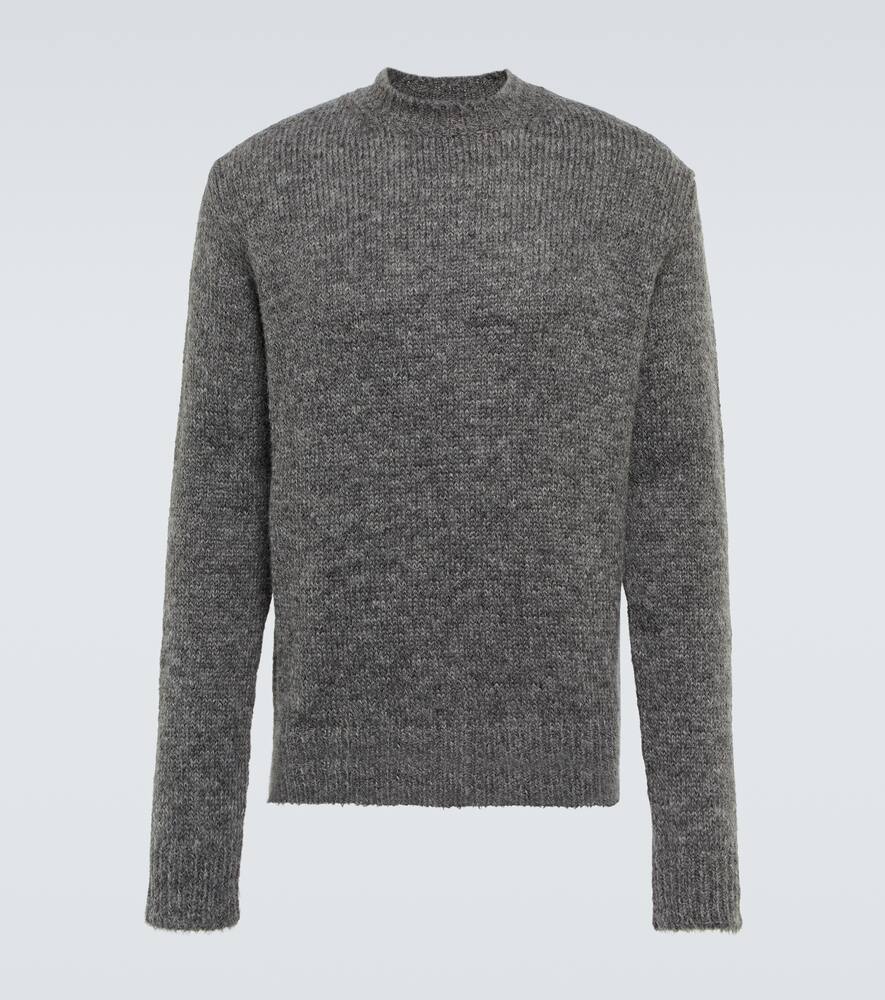 Jil Sander Luxurious Wool And Alpaca Blend Sweater With Regular Fit And Sophisticated Texture In Stone