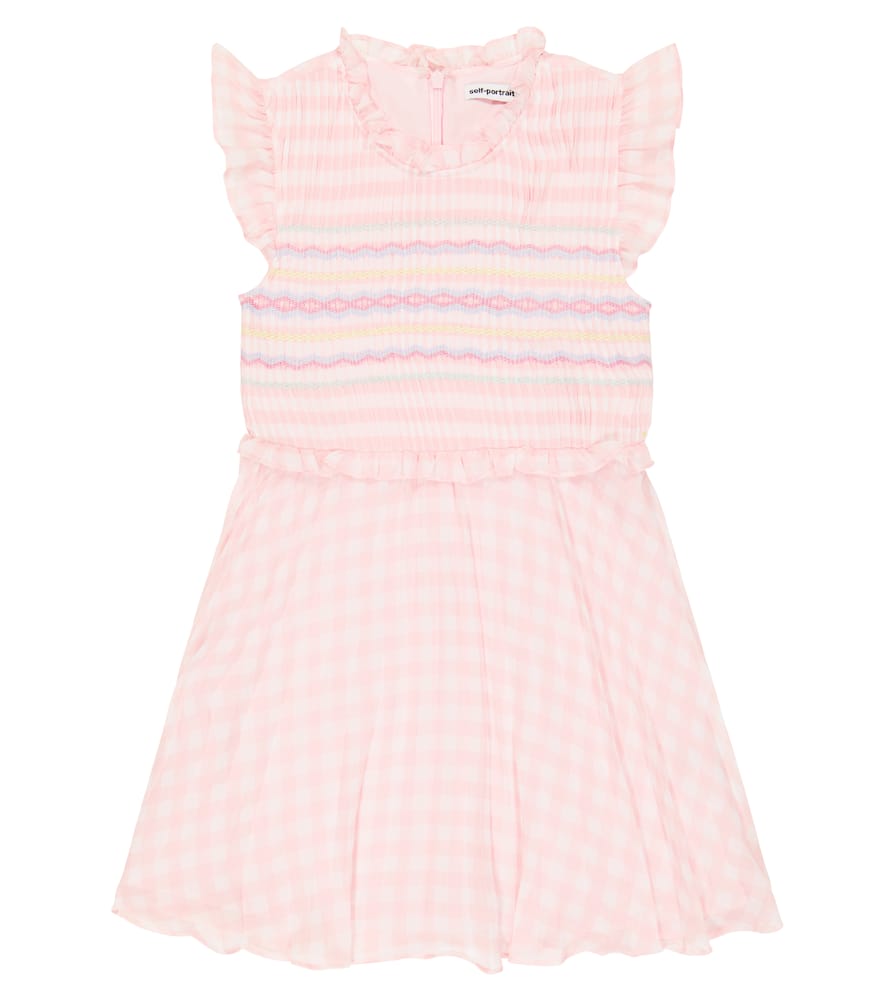 Self-Portrait Kids Gingham embroidered dress