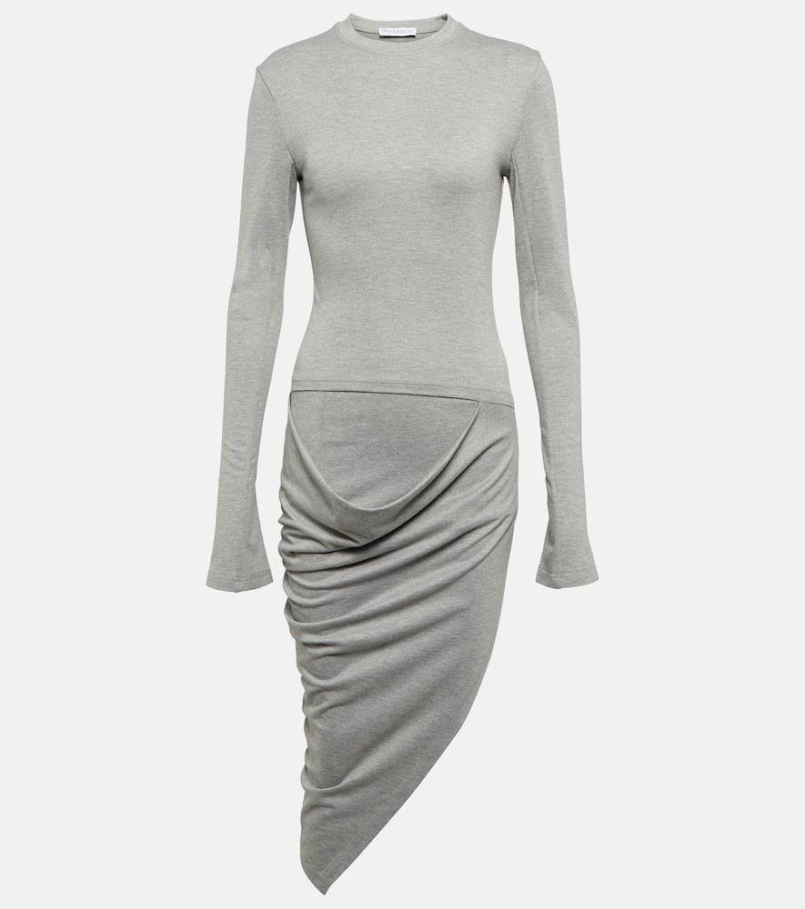 Draped jersey midi dress