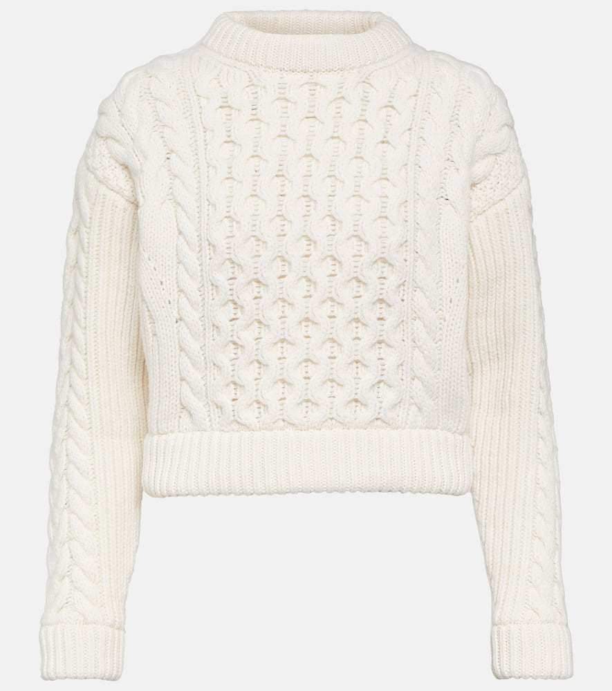 Patou Cable-knit cashmere-blend sweater