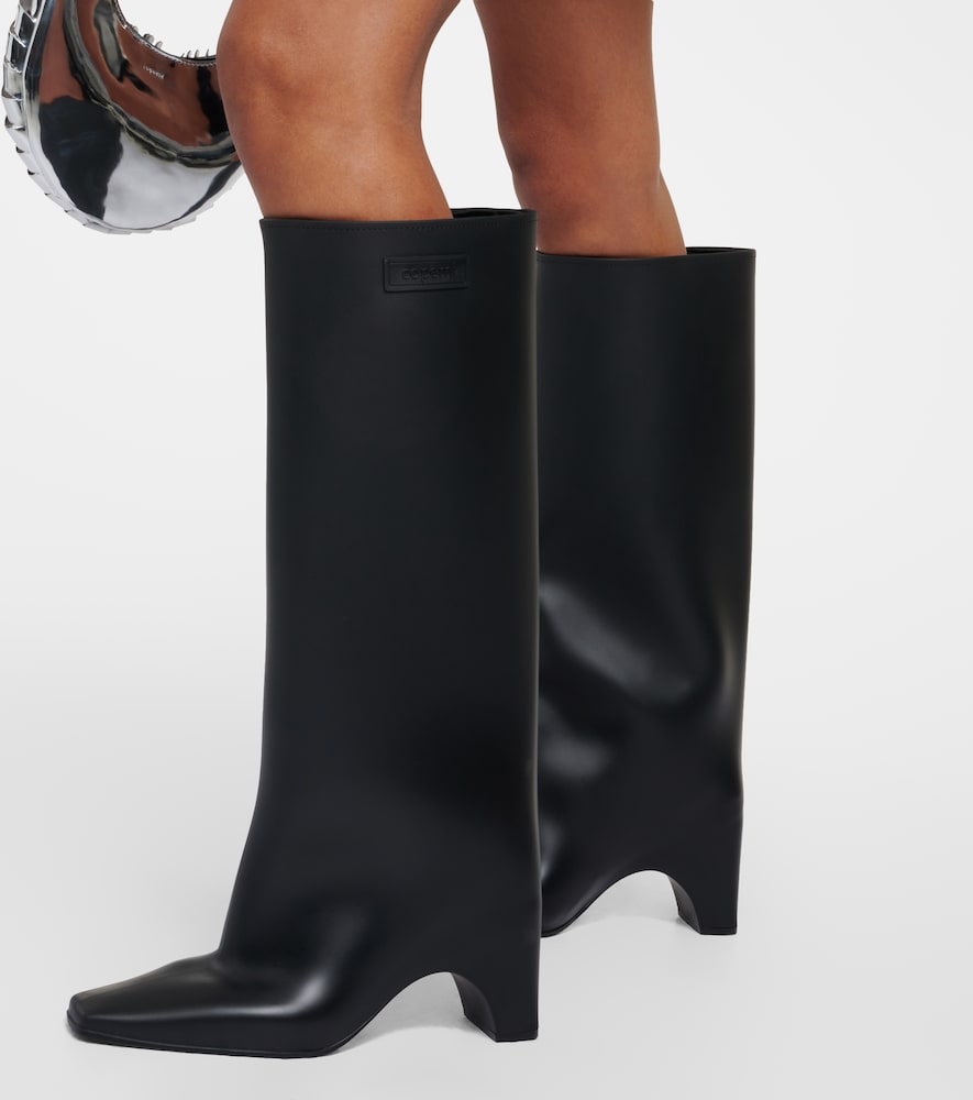 Rubber Bridge Knee-High Boots