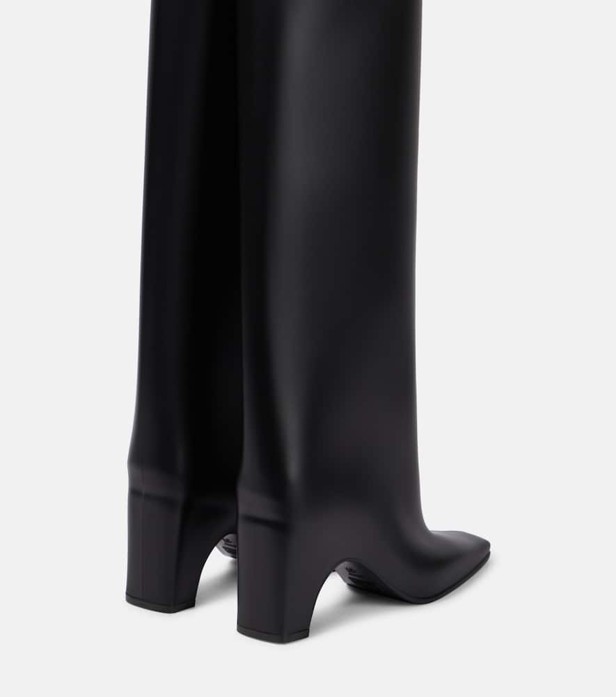 Shop Coperni Rubber Bridge Knee-high Boots In Black