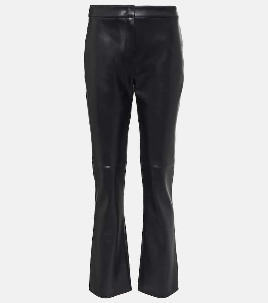 S Max Mara Wide Faux Leather Trousers In Black