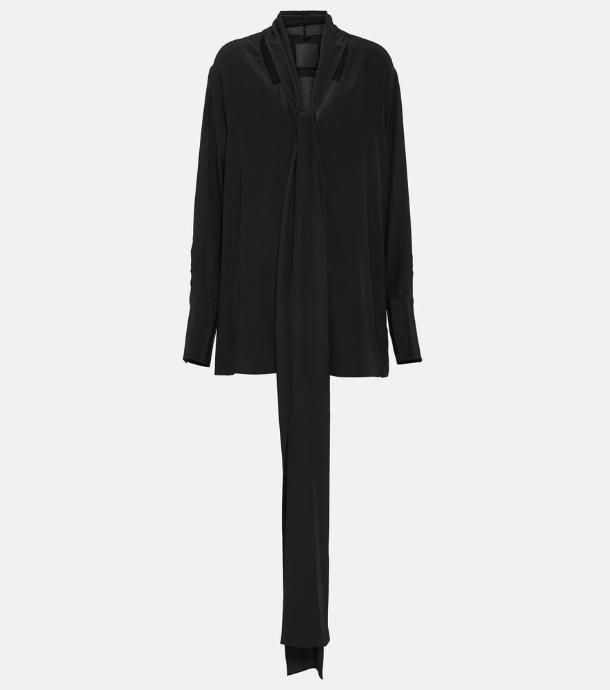 Shop Givenchy Scarf Silk Blouse In Black