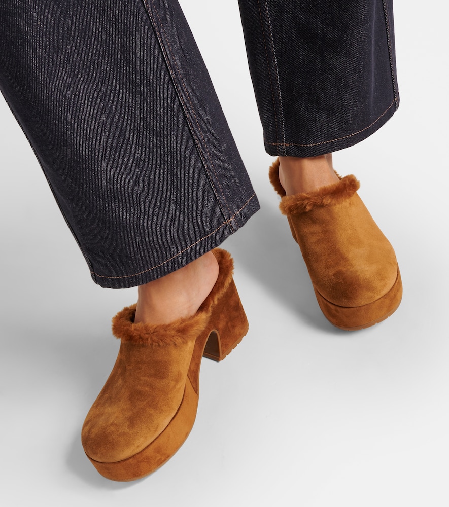 Lyss 55 Suede Platform Clogs