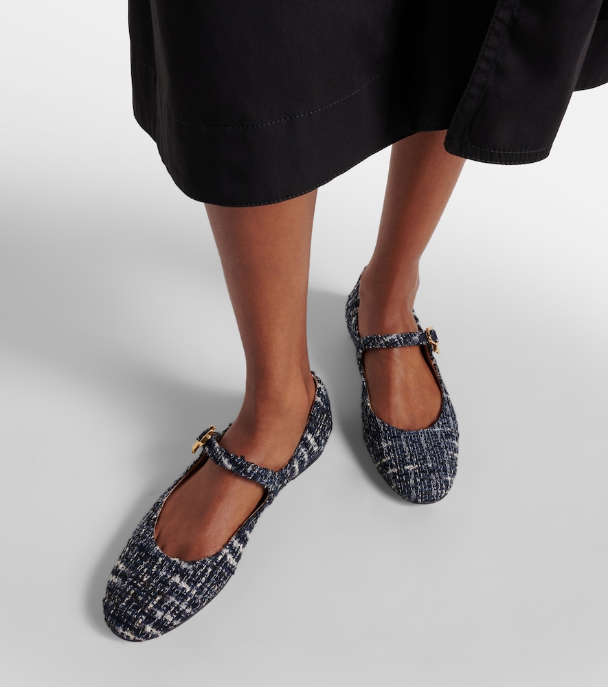 Mary Ribbon Bouclé Mary Jane Flats