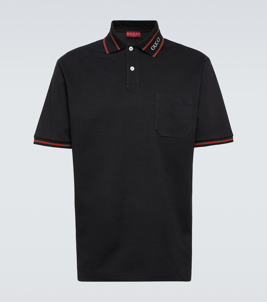 Cotton-blend piqué polo shirt