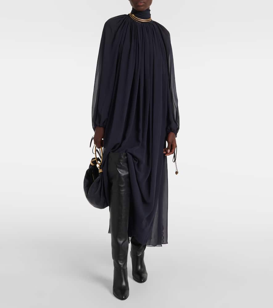 Chloé Small Bracelet Hobo Bag In Grained Leather In Black