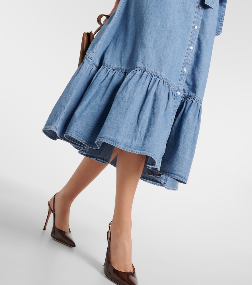  Veronica Beard Veronica Beard Edwina Belted Denim Midi Dress 