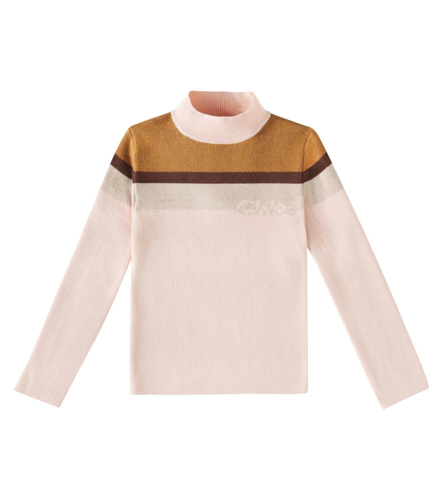 Chloé Kids Logo cotton and wool sweater