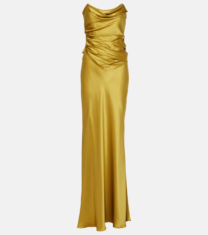 Silk satin bustier gown