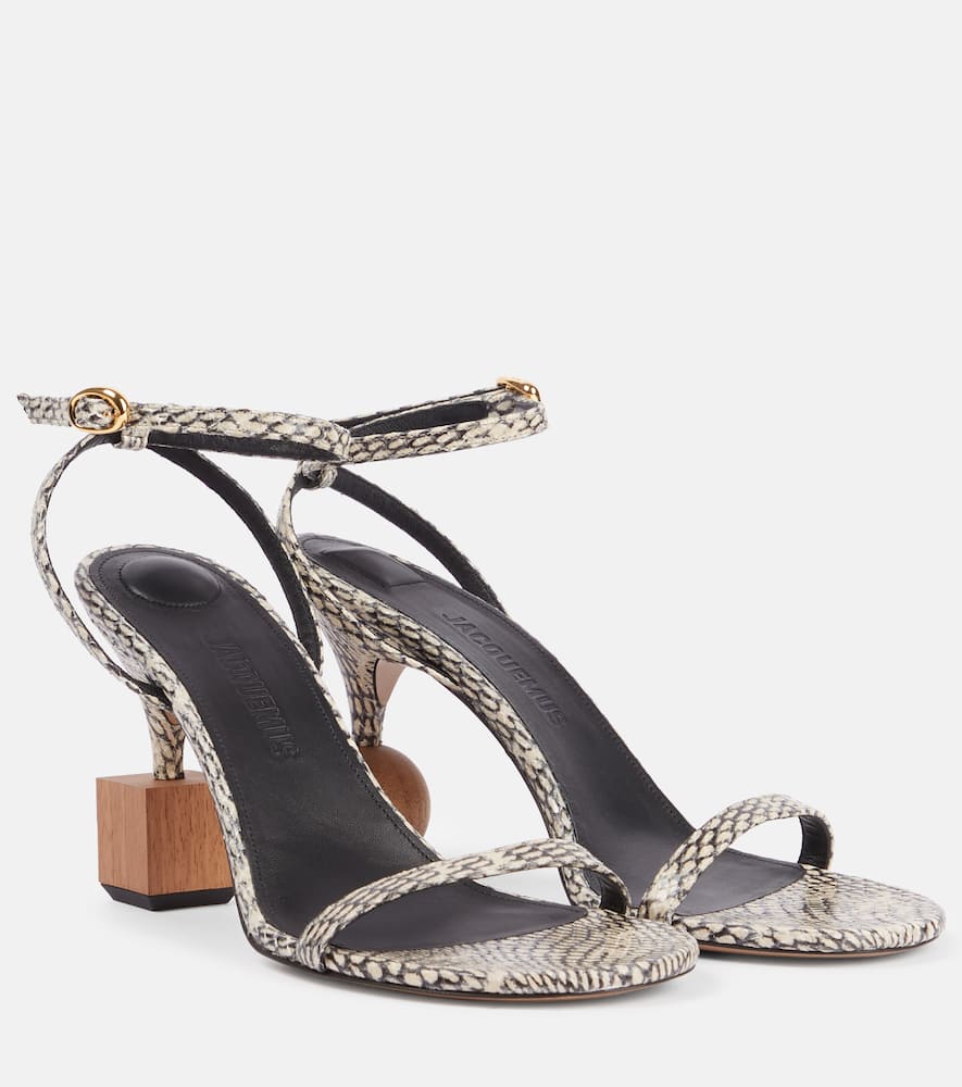 Bisou embossed leather sandals