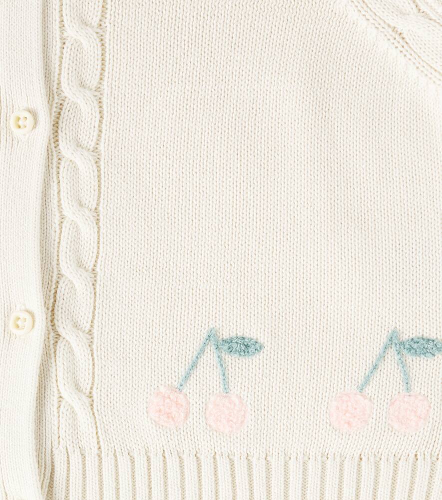 Bonpoint Round-neck Knitted Vest In Blanc Lait